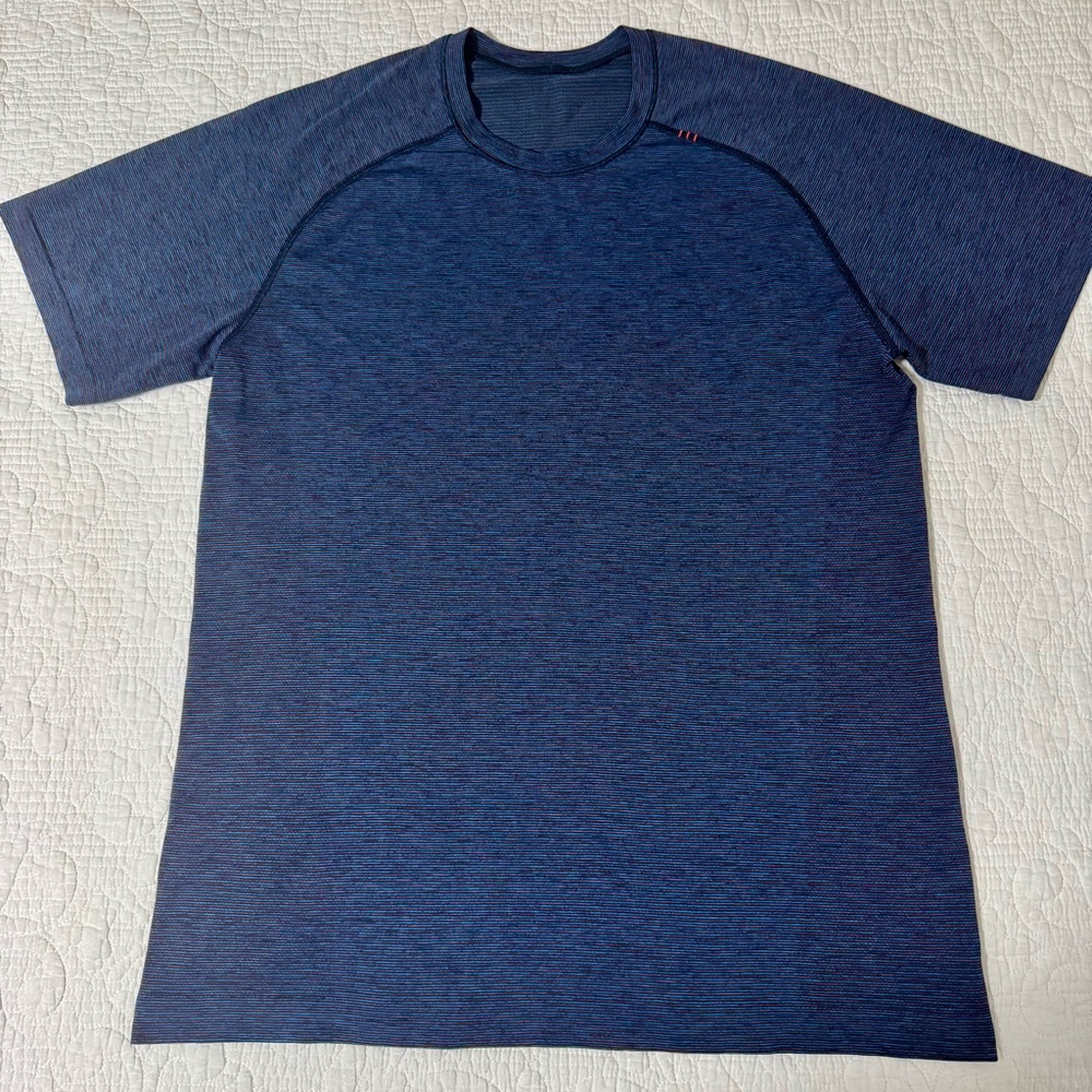 LULULEMON Metal Vent Tech Short Sleeve Tee Raglan Sleeves Cerulean Blue